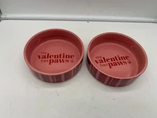 Fab Finds Ceramic 6in My Valentine Has Paws Pink Bowl Set BB01B05031
