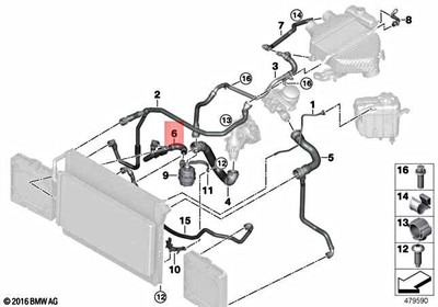 Genuine BMW F87 M2 Competition Coupe Line Coolant Radiator 