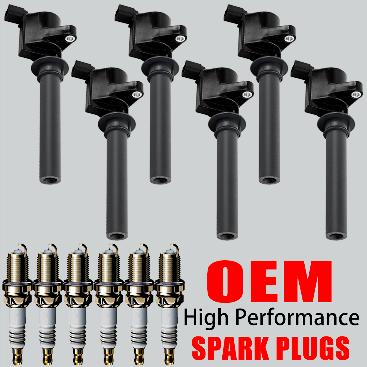 6X OEM Ignition Coils & 6X Iridium Spark Plugs For Ford Taurus Escape 3.0L FD502