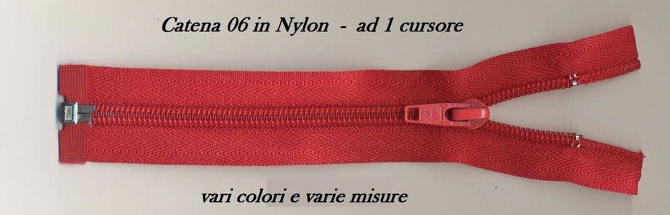 Zip Cerniera Lampo Divisibile Catena Nylon a 1 Cursore AUTO BLOCCANTE