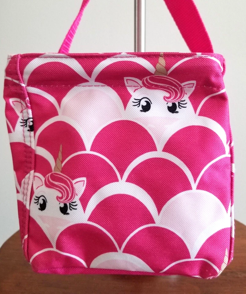 ¡NUEVO! Thirty One Littles Carry-All Caddy Rayas Metálico Dorado Rosa Unicornio Azul Marino Foto 3 de 4