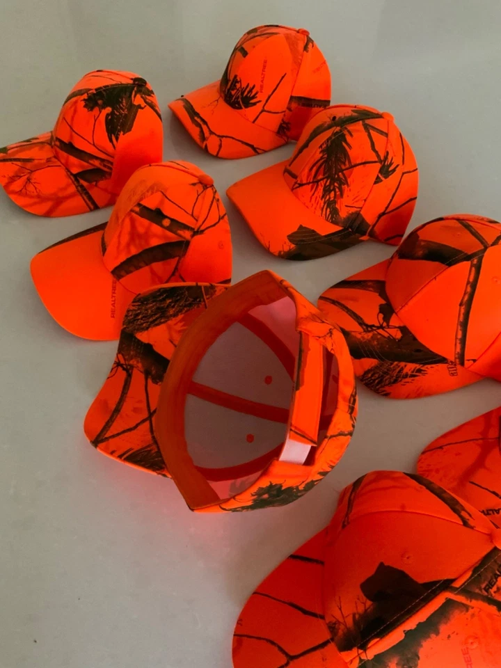 Camouflage Blaze Orange Cap - Hunting different styles avail standard camo hat - image 4 of 4