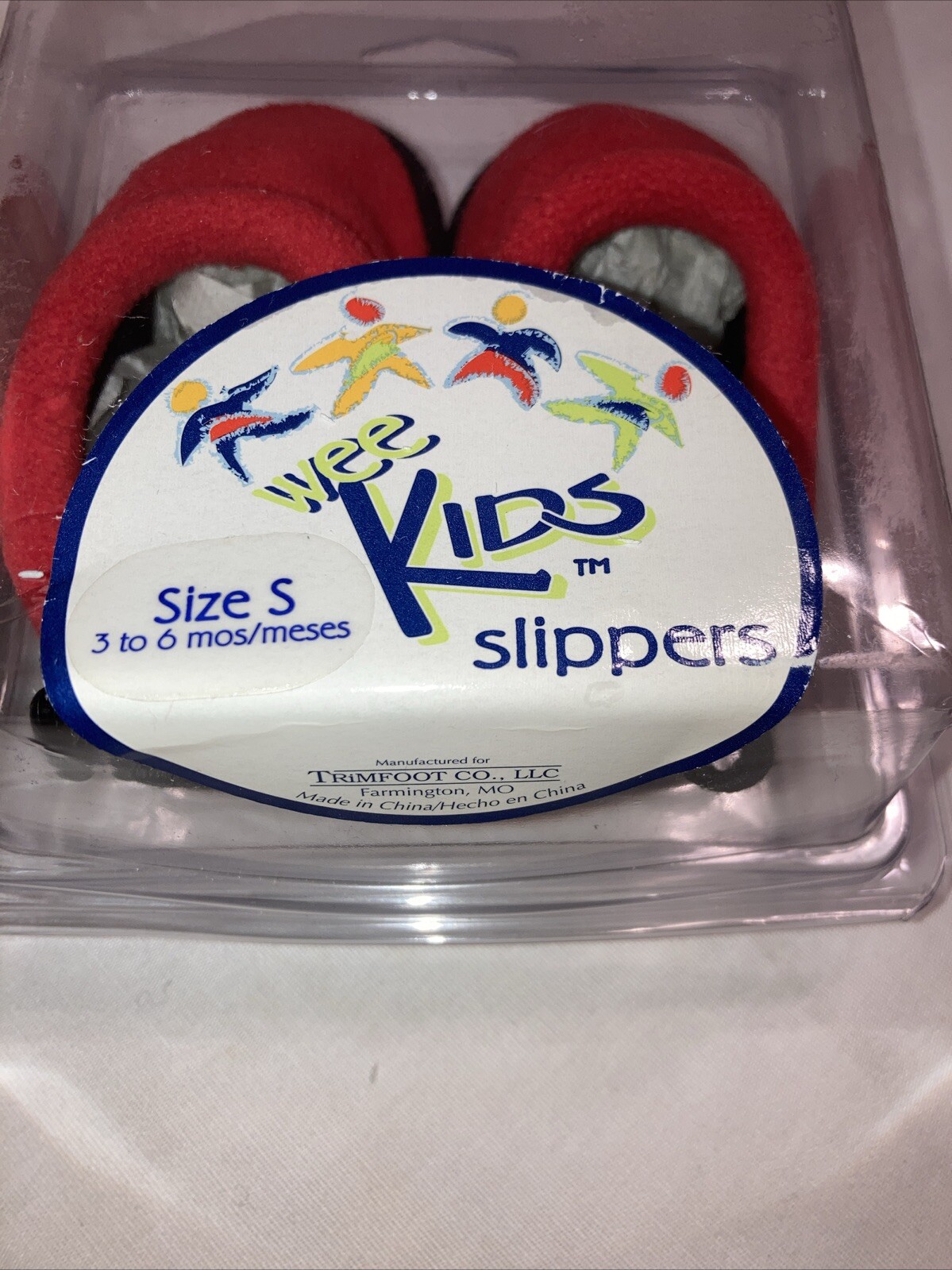Wee kids Baby Slippers by Trimfoot Red Soft Soled Sz 0-6 Brand New