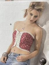 UNCUT Simplicity 2355 Misses' Summer Corsets Sz 6 8 10 12 Tie Front 3 Lengths