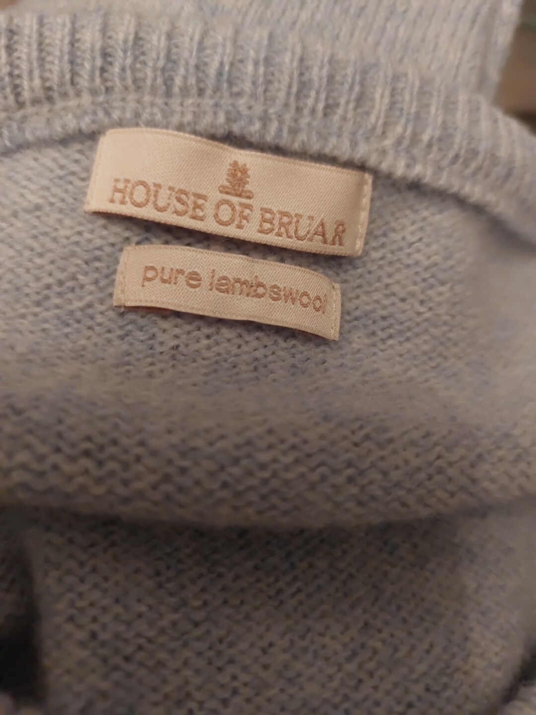 House Of Bruar Lambswool Blue Jumper Size Large eBay