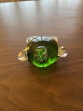 Gorgeous Murano Style Turtle Art Glass Paperweight Green