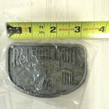 NOS-Raleigh Lights Cigarettes/Tobacco Semi Truck '70's 18 Wheeler Belt Buckle-RJ