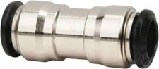 5 Pack 8MM Push-To-Connect Tube to Tube Tube Fitting:, Nickel-Plated Brass,