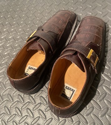 David Eden w/ Crocodile & Lizard Brown Leather Dress Oxford  display picture 1