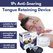 Anti Snoring Sleep Aid Device Silicone Tongue Mouthpiece Snore Stopper with Case