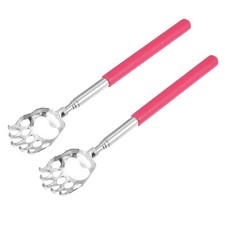 2pcs Extendable Bear Claw Stainless Steel Back Scratcher for Men and Women Pink