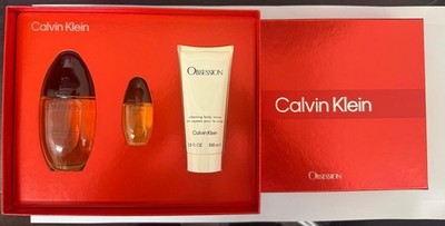 Calvin Klein Obsession Women Gift Set 3PC 100ml EDP + 100ml Body Lotion + 15ml M