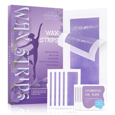 Hair Removal Wax Strips Kit - 60 Count Body  Face Strips  Soothing Wipes, At-H