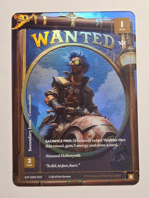 Wonders of the First Call of the Stones A17-220/402 Wanted Foil