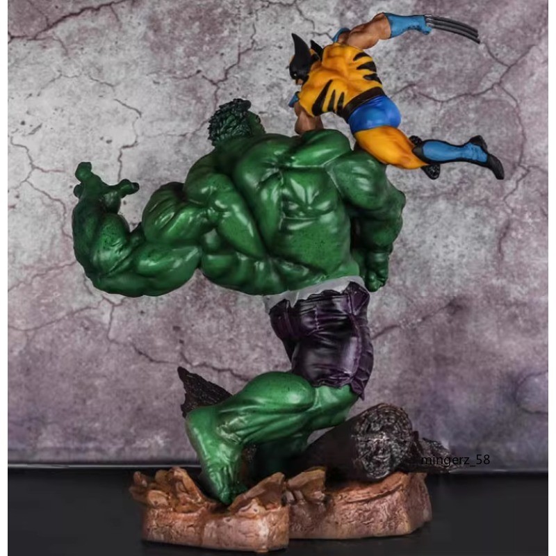 US STOCK Hulk VS. Wolverine 13'' Figure Statue Model Toy Collection Gift