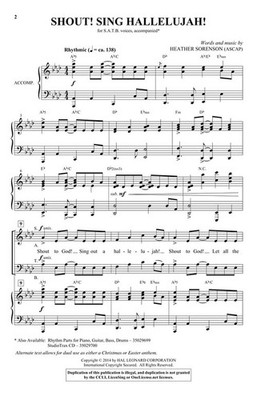 Shout! Sing Hallelujah! SATB Heather Sorenson