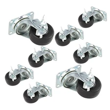 Casters, 2" Swivel Casters with Brake - Set of 8