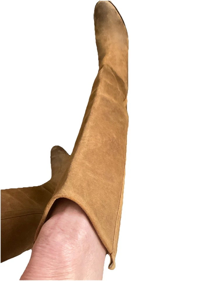 Isabel Marant Denvee замшевые кожаные сапоги до колена полированный носок серо-коричневый 8 новом - Изображение 3 из 4