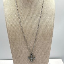 Vintage Gothic Silver Tone Celtic Cross Pendant Necklace Retro Unisex Jewelry