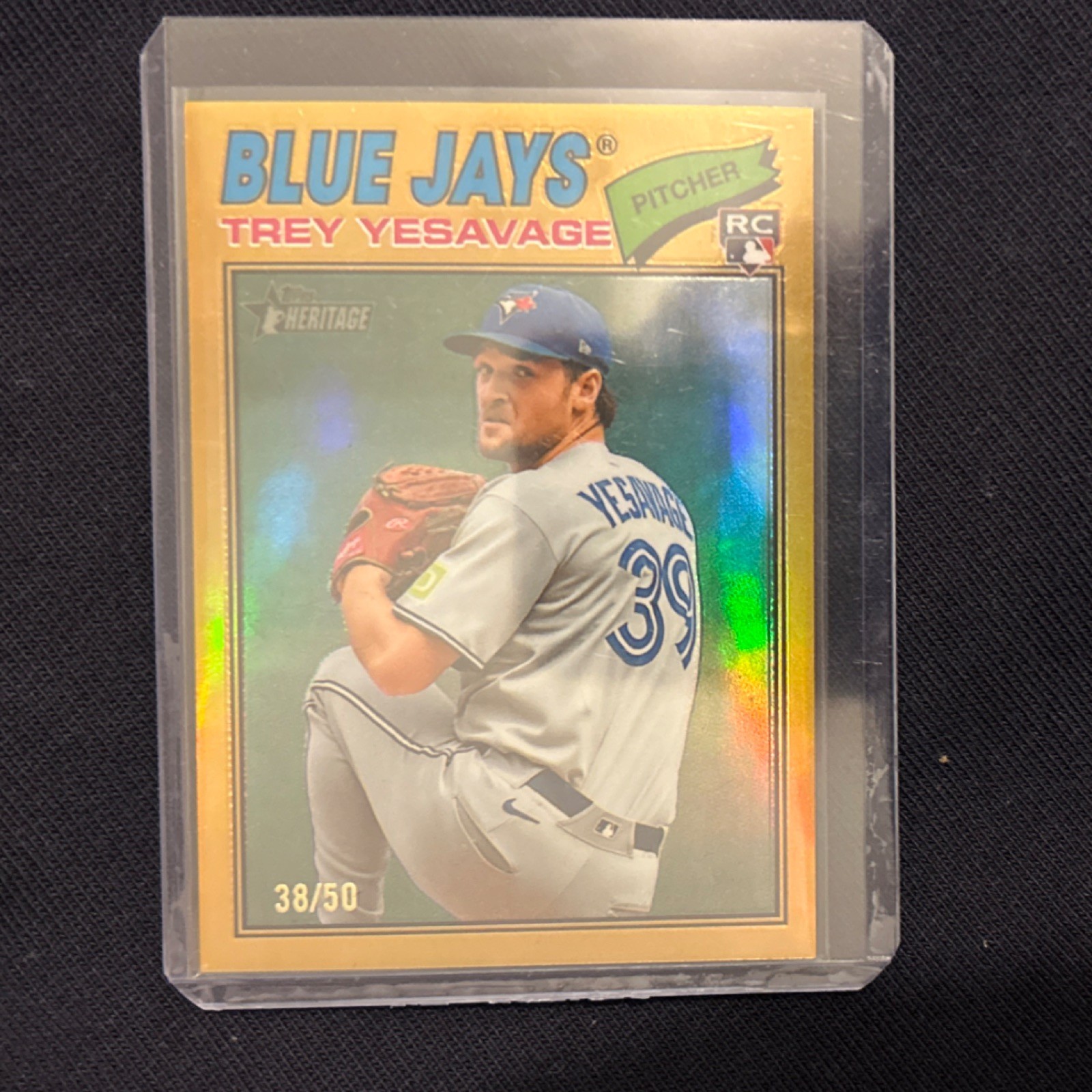 Topps 2026 Heritage Chrome Gold Refractor #245 Trey Yesavage Blue Jays /50