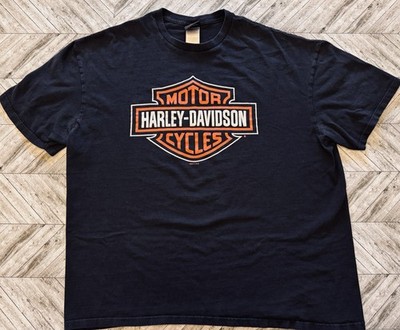 VTG Harley-Davidson T-Shirt Mens 2XL Black Streetwear Y2K Biker Outlaw NJ Faded