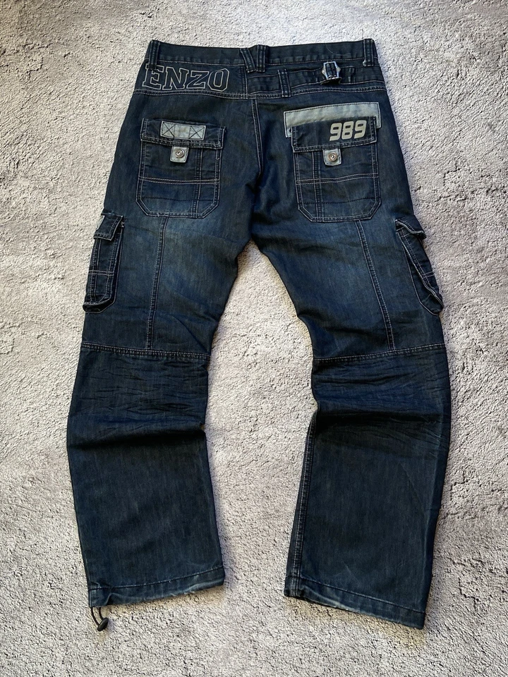 Jeans cargo militares estilo japonés vintage Streetwear vanguardista años 90 Y2K Foto 2 de 4