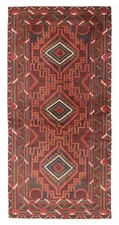 Vintage Hand-knotted Runner Rug 3'5" x 7'1" Traditional Oriental Wool Carpet