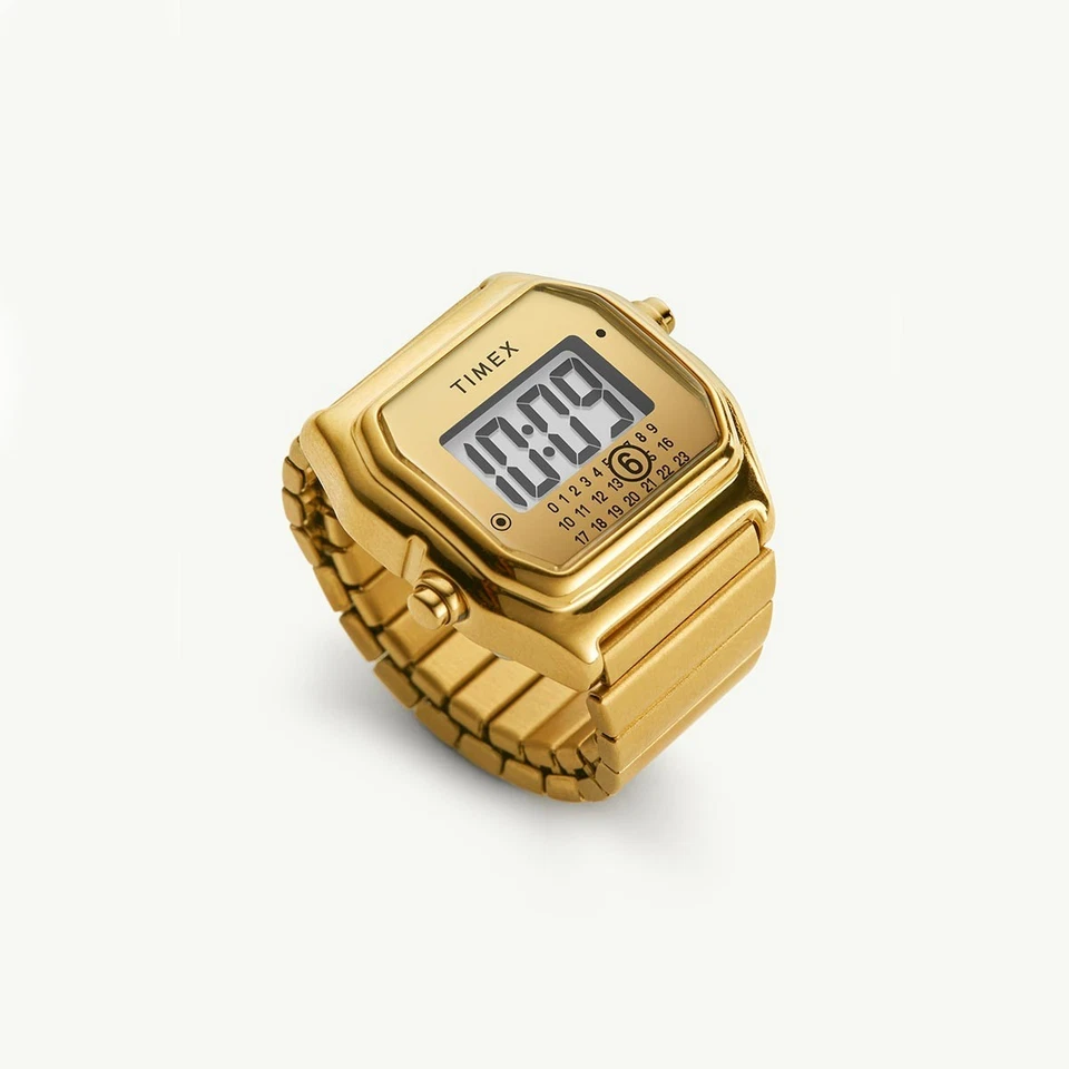 Timex MM6 Maison Margiela Limited Edition T80 Gold-Tone Ring Watch M/L TW2Y50200 - Image 2 of 4