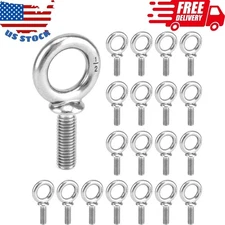 Eye Bolt, 20 Pack 1/2" -13 x 1-1/2" Marine Grade Stainless Steel Lifting Ring