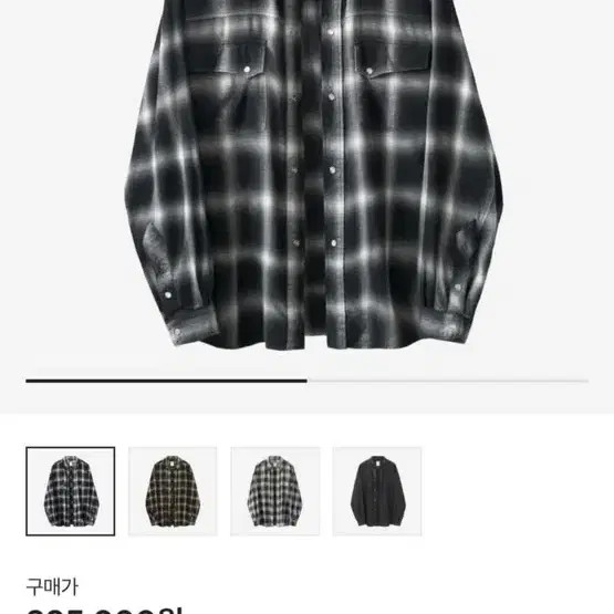 Polyteru Ink White Ombre Loose Check Shirt Pre-Owned