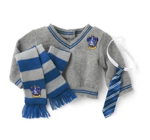 American Girl Harry Potter: Ravenclaw Set Hogwarts Swater Tie Scarf NIB