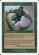 MTG Magic the Gathering Blanchwood Armor (232/354) Seventh Edition LP
