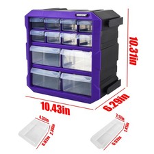 12 Removable Bin Drawers Small Parts Organizer Tool Box for Storing Hard New