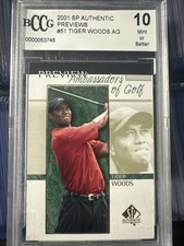 2001 SP Authentic Preview - Ambassadors of Golf Tiger Woods #51 (RC)