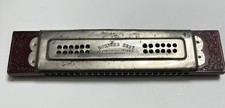 Vintage M. Hohner Echo Harp Tremolo Harmonica Made in Germany Wood Ends Plays