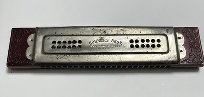 Vintage M. Hohner Echo Harp Tremolo Harmonica Made in Germany Wood Ends Plays