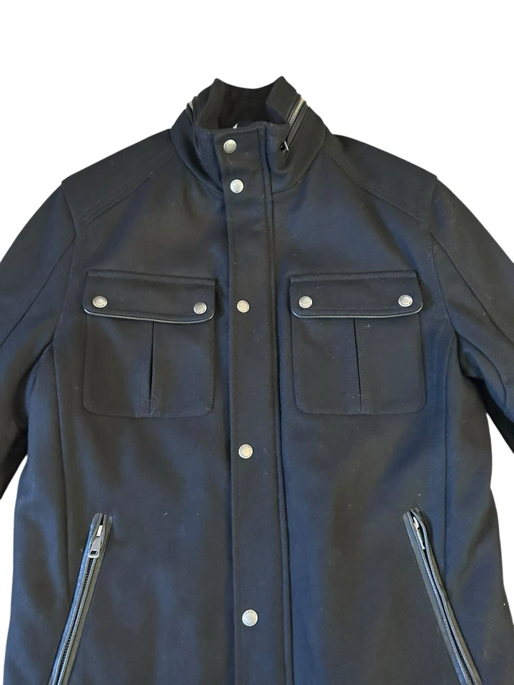 Cole Haan Signature Melton Wool Insulated Black Men's Jacket M - Image 4 of 4