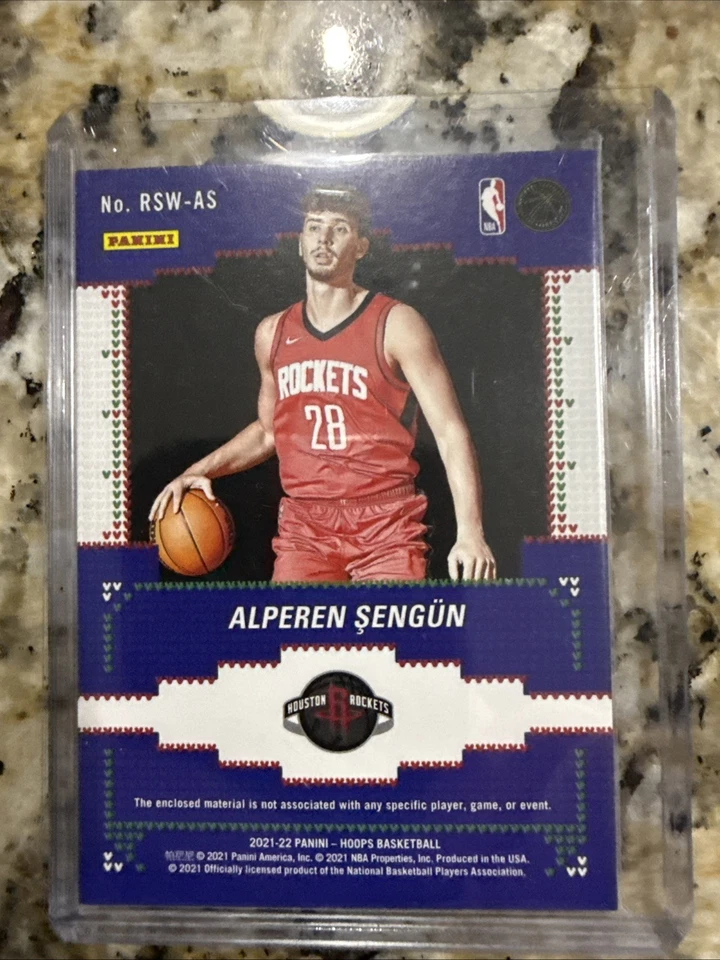 Alperen Sengun 2021-22 Panini NBA Hoops ROOKIE SWEATERS Relic Card #RSW-AS! - Image 3 of 3