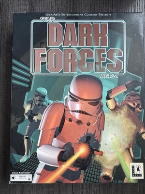 Rare Vintage STAR WARS Dark Forces Big Box Lucas Arts IBM CD-ROM & Strat Guide