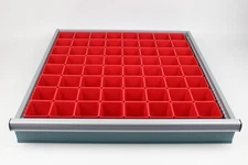 64 Red Tool Box Drawer Organizer Bins - 3 x 3 x 3 Inch Deep (actual depth 2-3/4)
