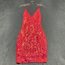 Windsor Mini Dress Womens Pink Floral Sleeveless Sequin Strappy Open Back Party
