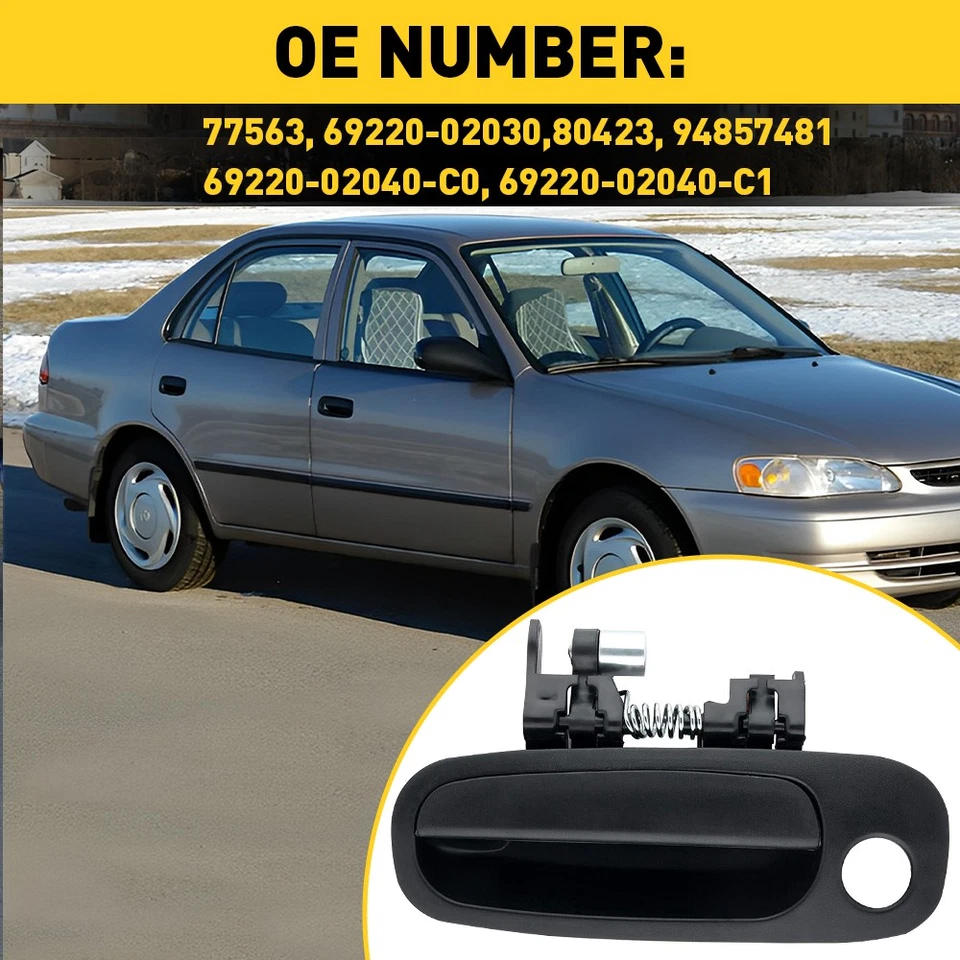 Maçaneta externa dianteira esquerda lado do motorista preta para Chevy Prizm 98-02 - Imagem 3 de 4