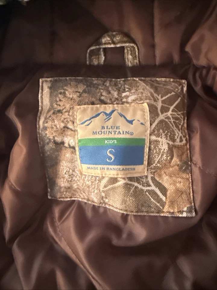 Abrigo de caza/invierno camuflaje montaña azul para niños talla juvenil pequeño (6-8) Foto 3 de 3