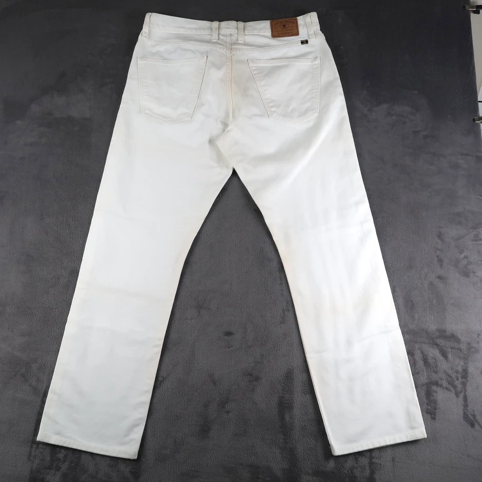 Мужские джинсы из денима Lucky Brand белые 34x32 на пуговицах 121 Heritage приталенные - Изображение 2 из 4