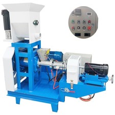 220V 3 Phase Floating Fish Feed Extruder Granulator W/5 Molds Puffing Machine