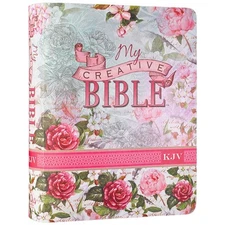 KJV Holy Bible, My Creative Bible, Silky Floral Flexcover Journaling Bible