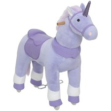 Qaba Ride on Unicorn Toy, Plush Baby Rocking Horse for Kids 4-7 Years