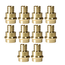 10 Pack XFITTING 3/4" Press x 3/4" Pex B Coupling, Press Fit, Lead Free Brass