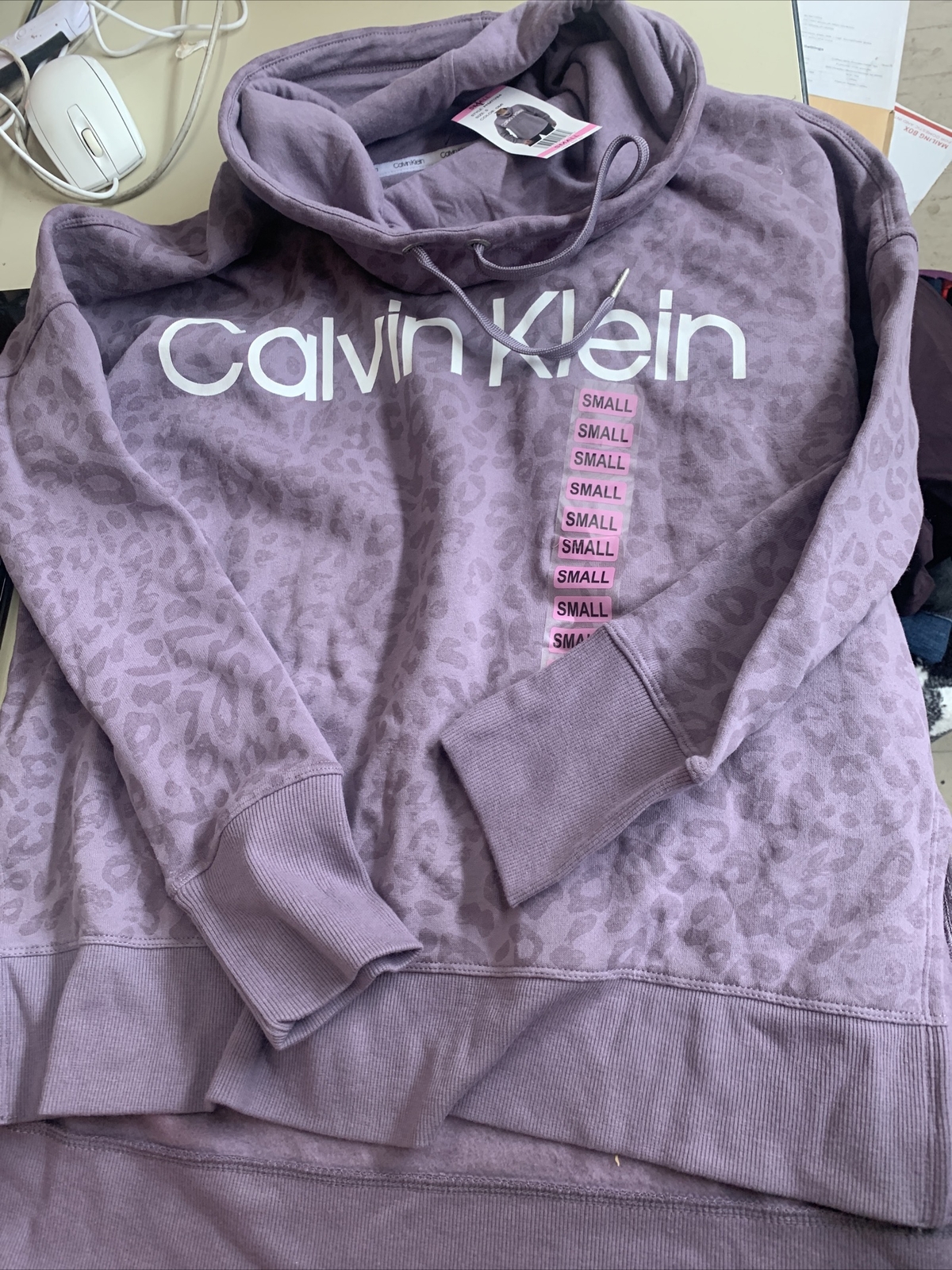 CALVIN KLEIN Purple Leopard Sweatshirt 