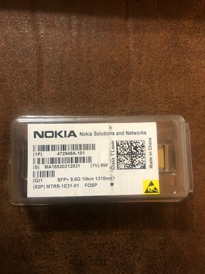 New NOKIA-NSN FOSP 472949A.101 SFP+ 9.8G 10km 1310nm I-Temp  S1.1  RTXM228-402